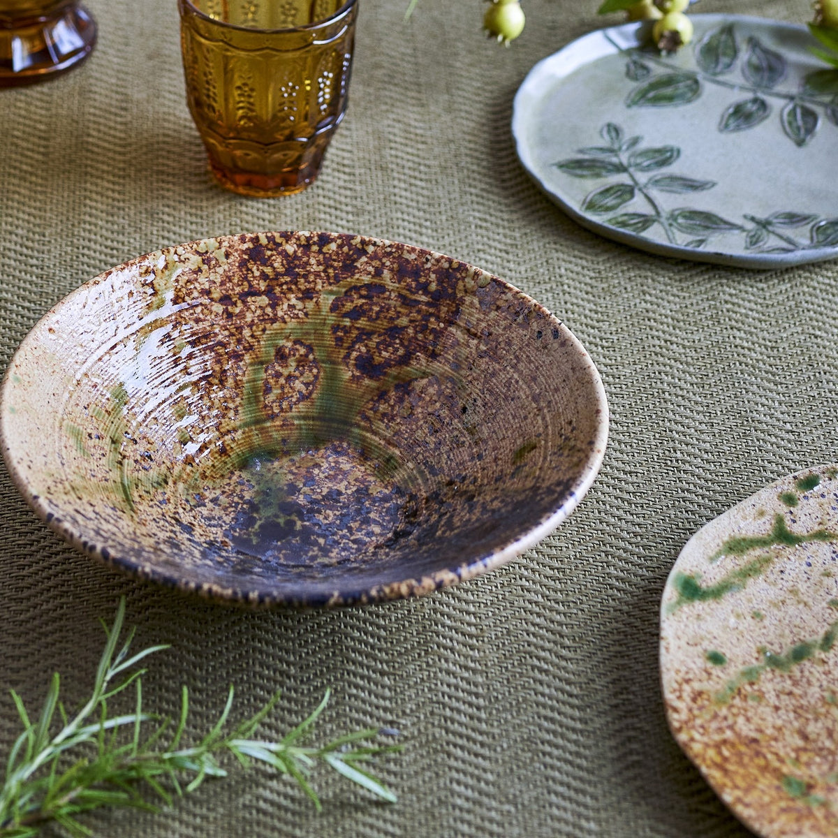 Larken Speckled Stoneware Platter - Multi