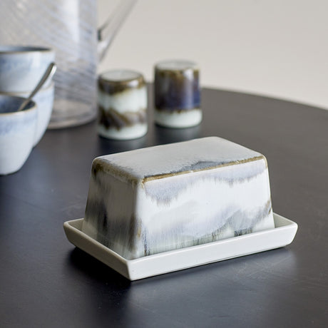 Paula Stoneware Butter Dish - White