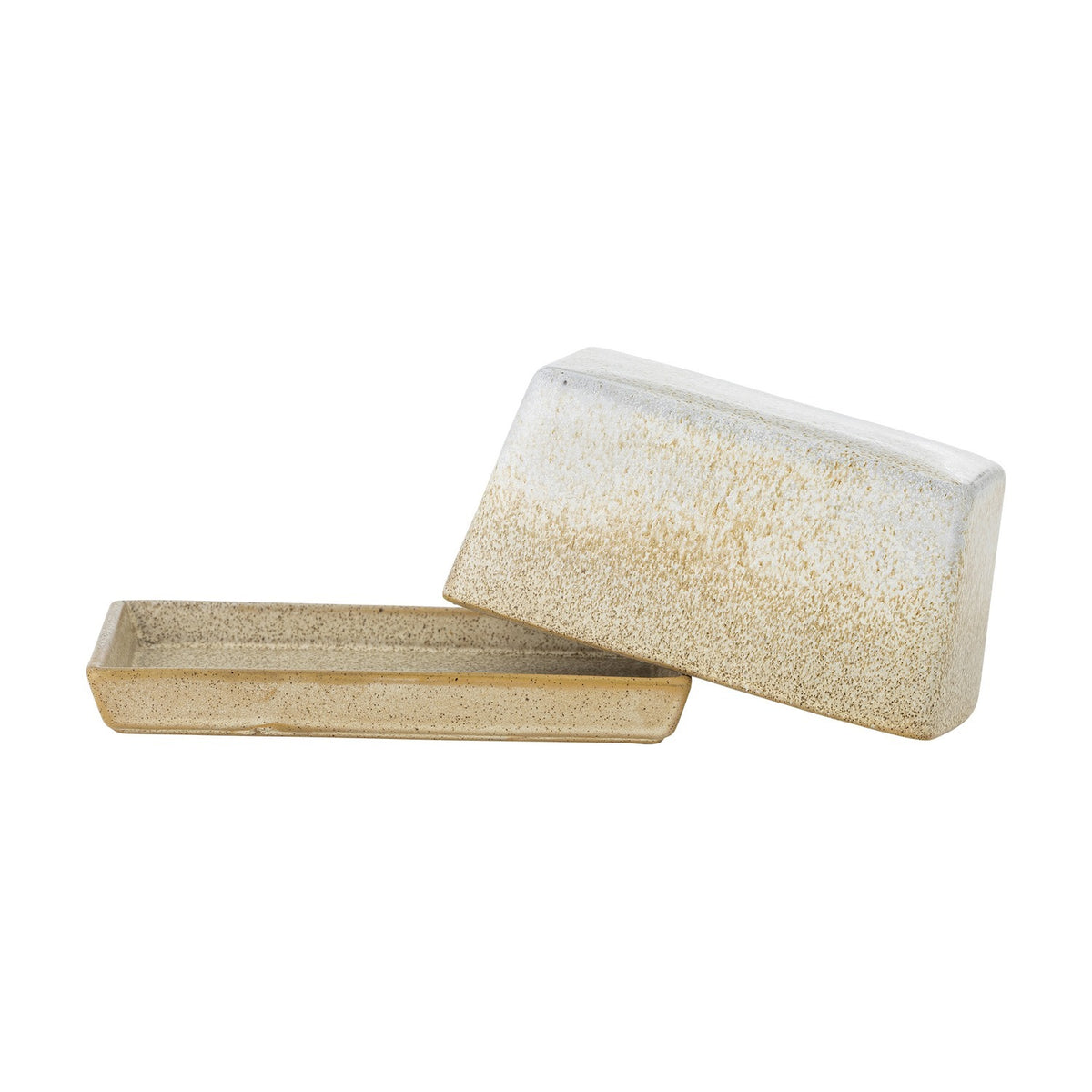 Paula Speckled Stoneware Butter Dish - Cream