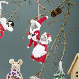 Peo Wool Christmas Tree Decorations 23cm Set of 2 - Red