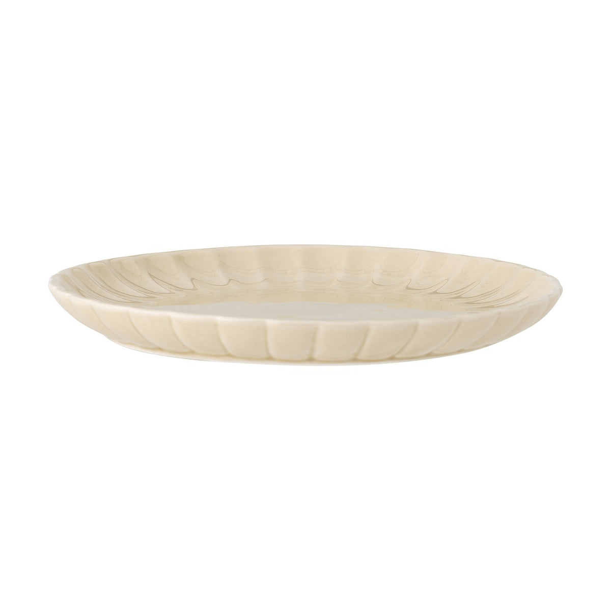 Latina Wavy Stoneware Dinner Plate - Beige