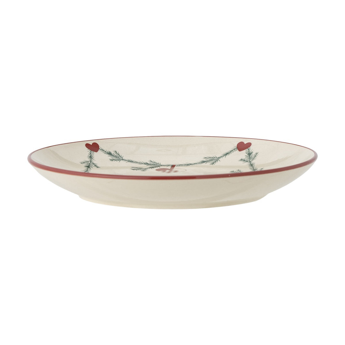 Yule Stoneware Christmas Dinner Plate - Cream
