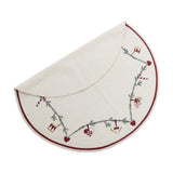 Yule Round Cotton Christmas Rug 110cm - Cream