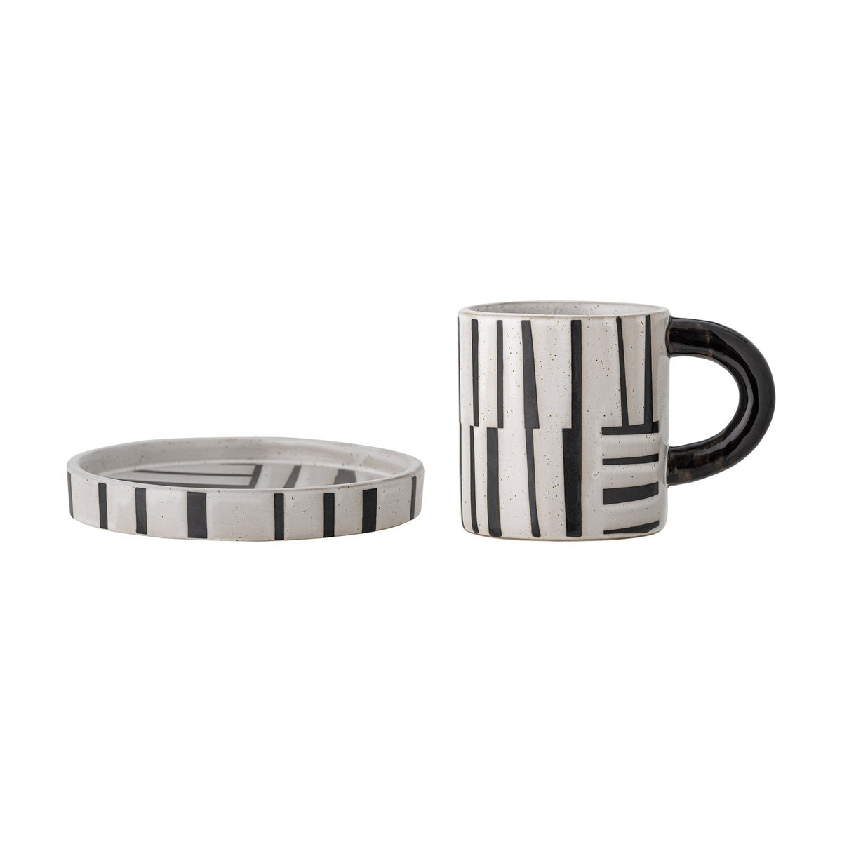 Frankie Stoneware Cup & Saucer 300ml Set of 2 - White