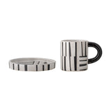 Frankie Stoneware Cup & Saucer 300ml Set of 2 - White