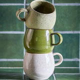 Addison Speckled Stoneware Mugs 500ml Set of 3 - Green