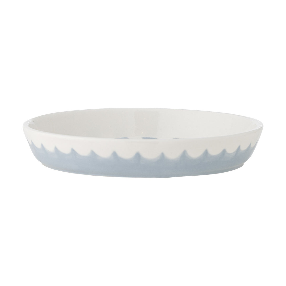 Lively Striped Stoneware Platter - Blue