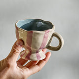 Willa Pink Striped Stoneware Cup 215ml - Multi