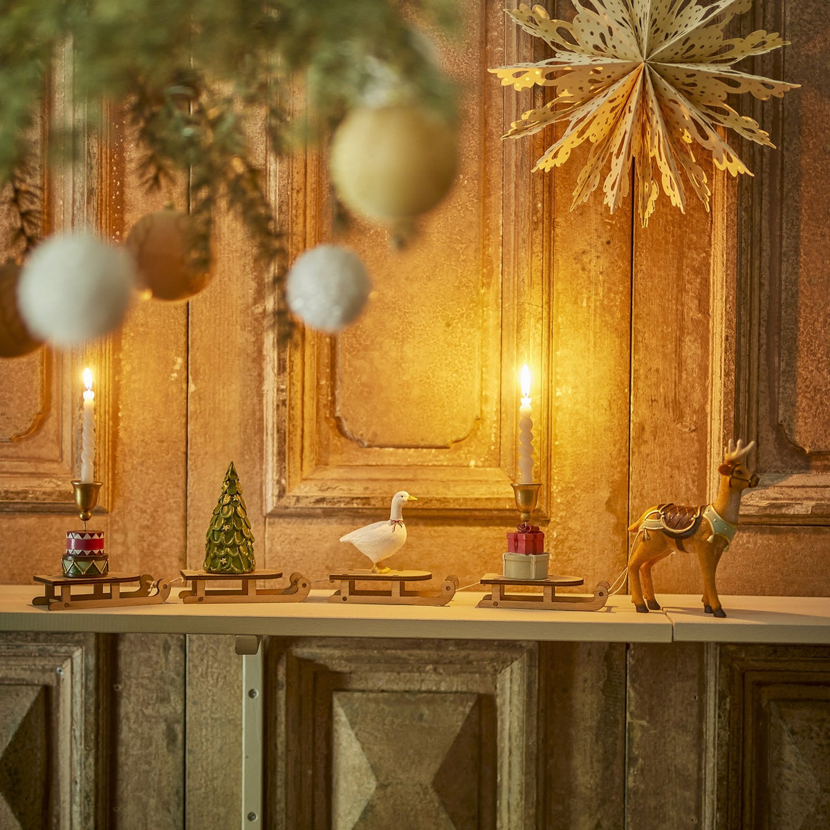 Dasher Resin Christmas Decoration - Multi