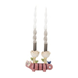 Missy Cat Stoneware Candle Holder - Pink