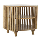 Sali Round Wooden Coffee Table - Brown