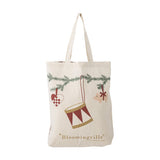 Yule Cotton Christmas Tote Bag - Beige