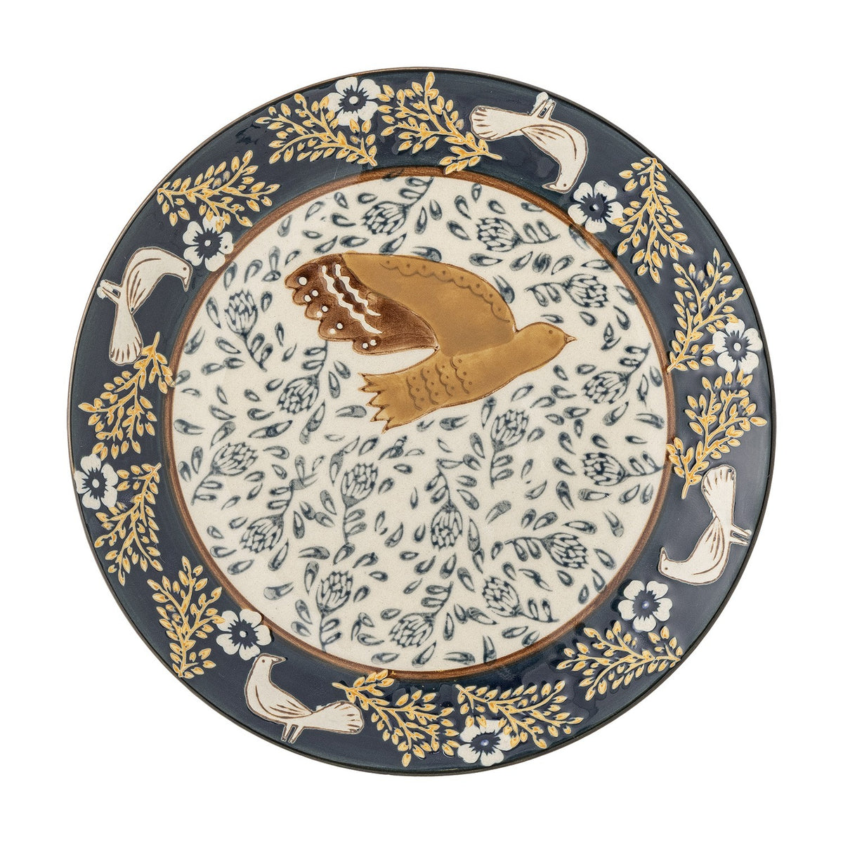 Hezha Stoneware Plate - Blue