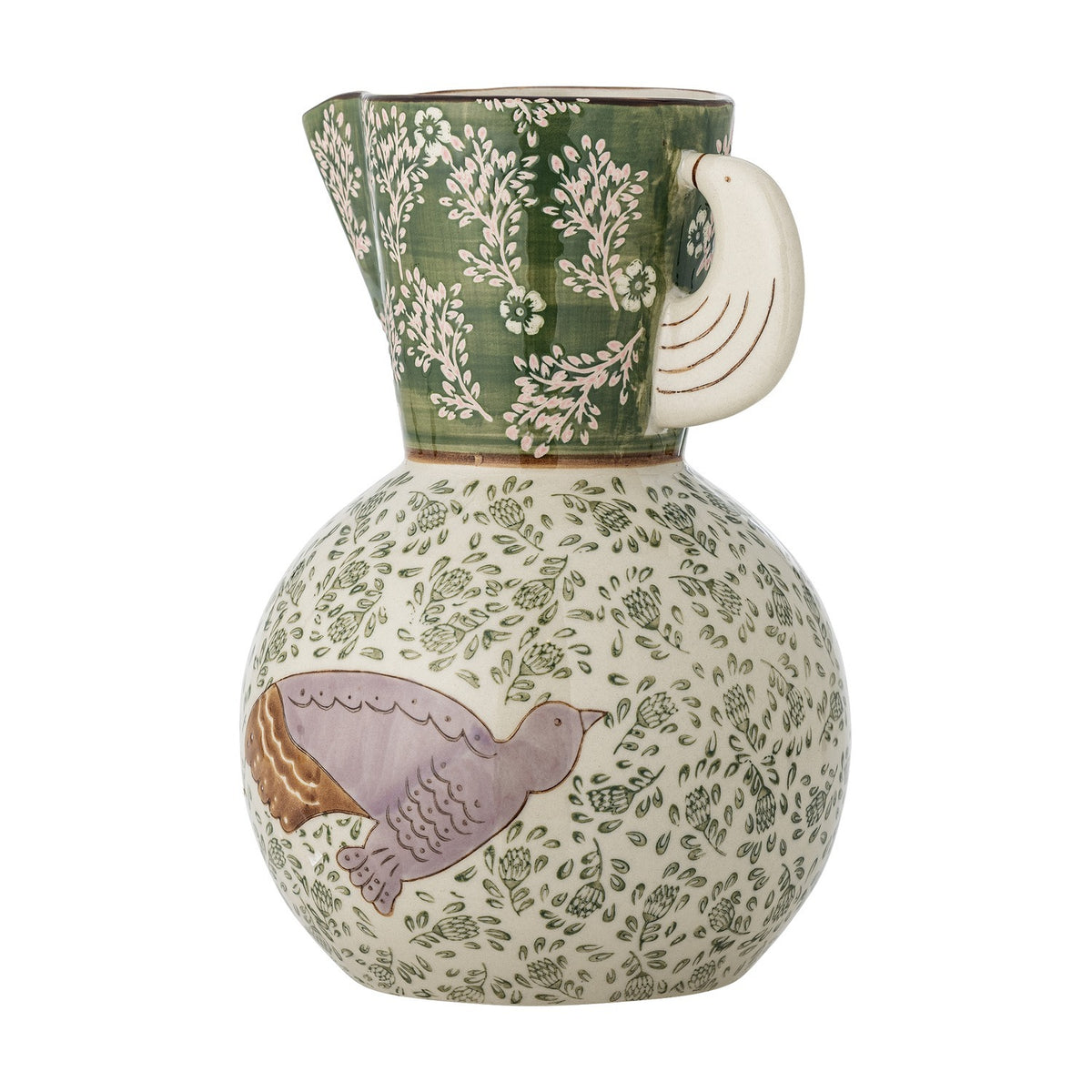 Hezha Floral Stoneware Jug 1510ml - Green