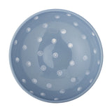 Riley Dotted Stoneware Pedestal Bowl 24.5cm - Blue