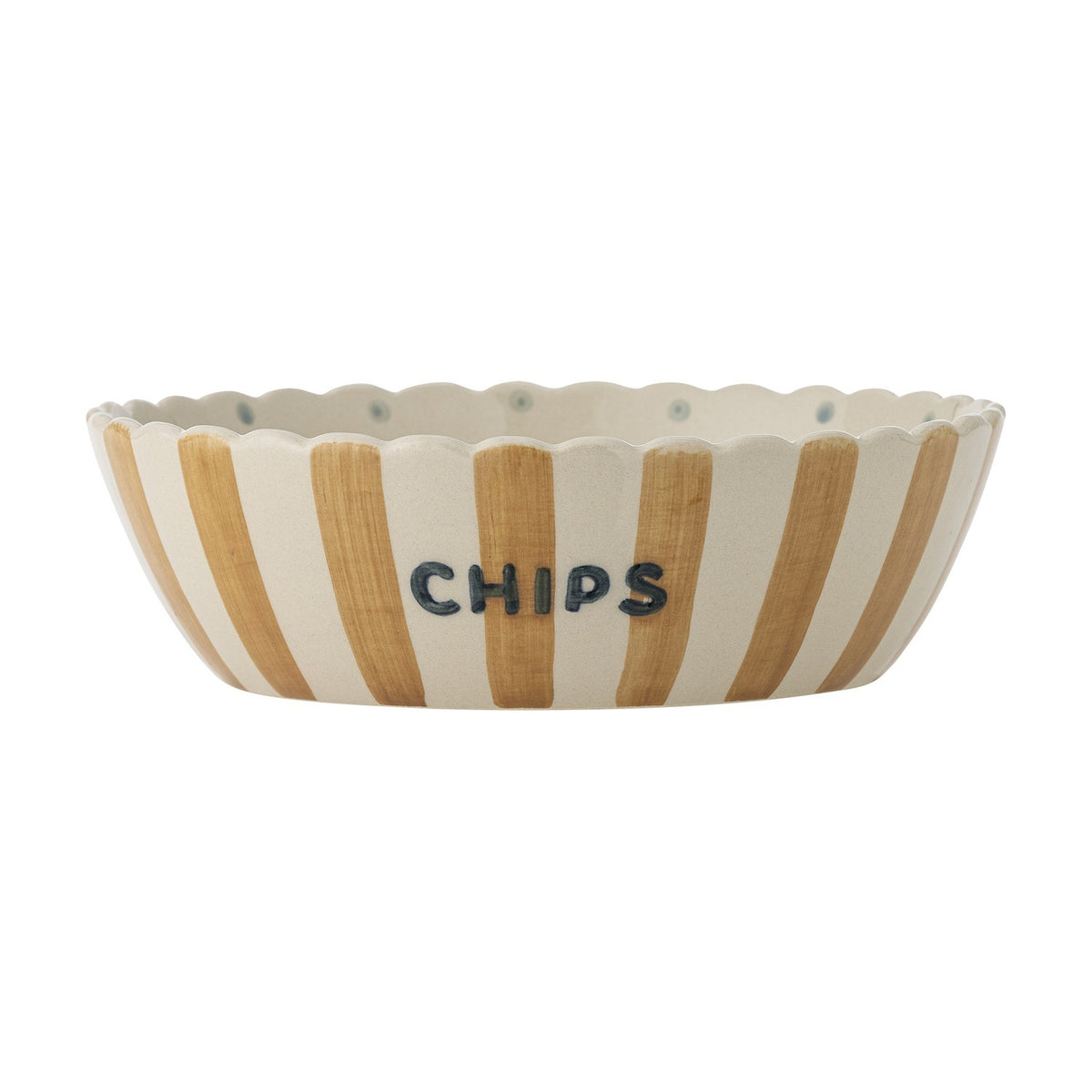 Chip Striped Stoneware Bowl 24cm - Yellow