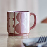 Saul Embossed Stoneware Mugs 235ml Set of 4 - Pink