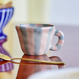 Nini Green Striped Stoneware Cup 110ml - Multi
