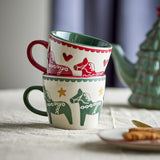 Siffer Star Stoneware Christmas Mugs 300ml Set of 2 - Multi