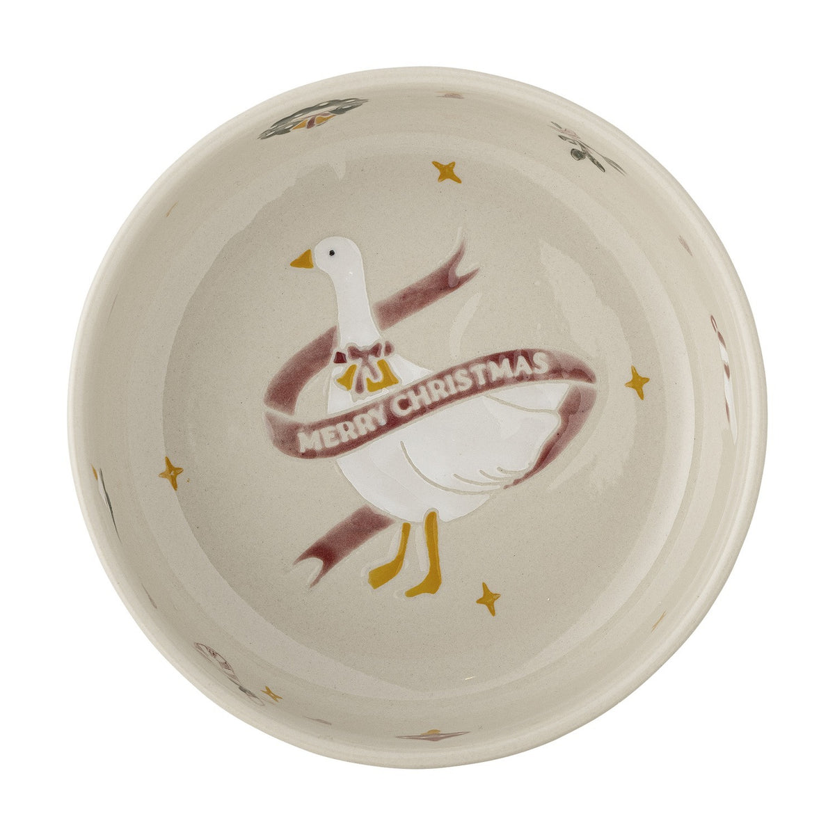 Mary Stoneware Christmas Bowls 16cm Set of 4 - Cream