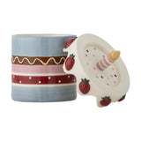 Milkya Birthday Cake Stoneware Storage Jar with Lid 800ml - Multi