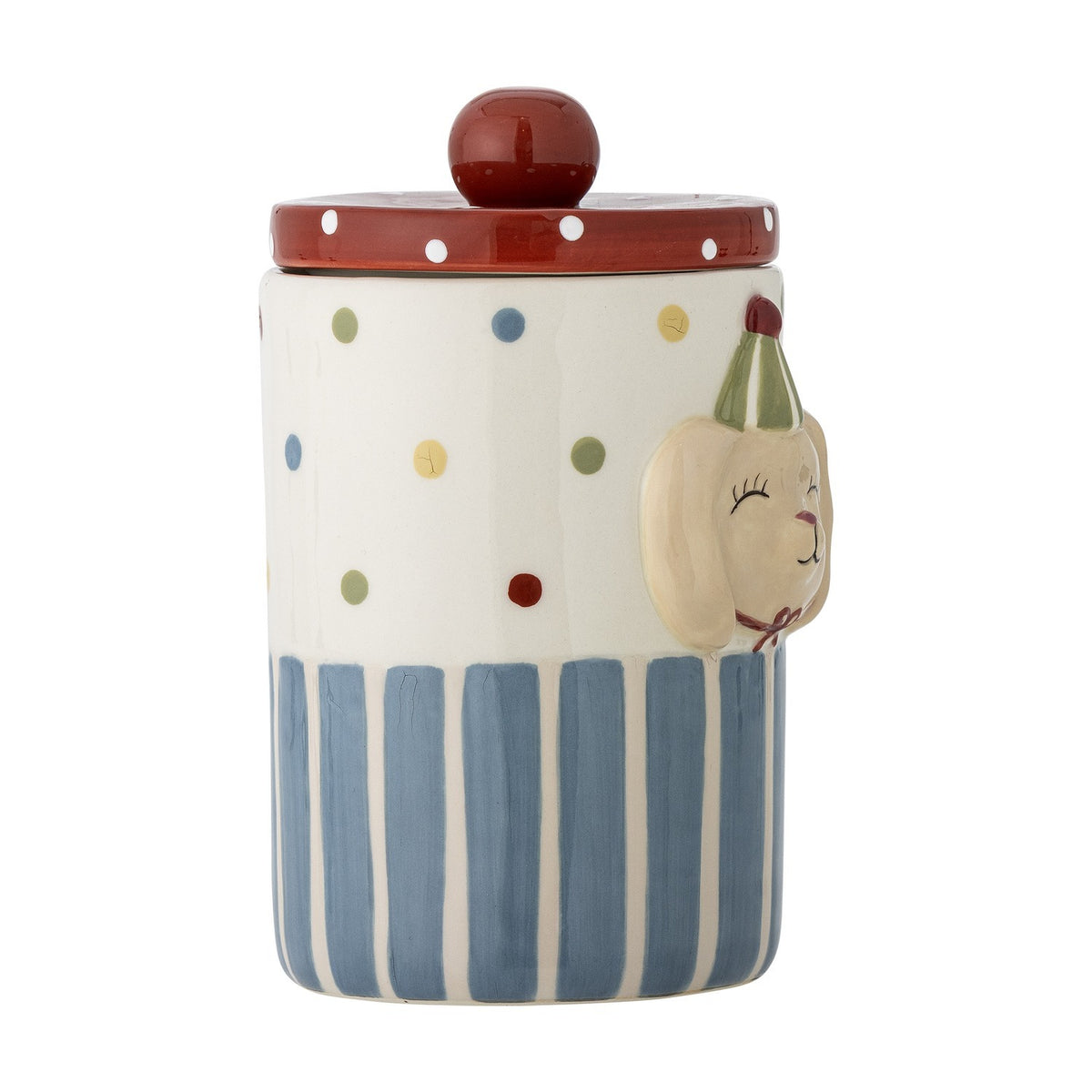 Party Dotted Stoneware Storage Jar with Lid 720ml - Multi
