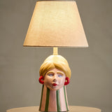 Miss Jody Striped Stoneware Table Lamp - Multi