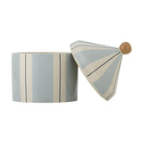 Cimmi Striped Stoneware Storage Jar with Lid - Blue