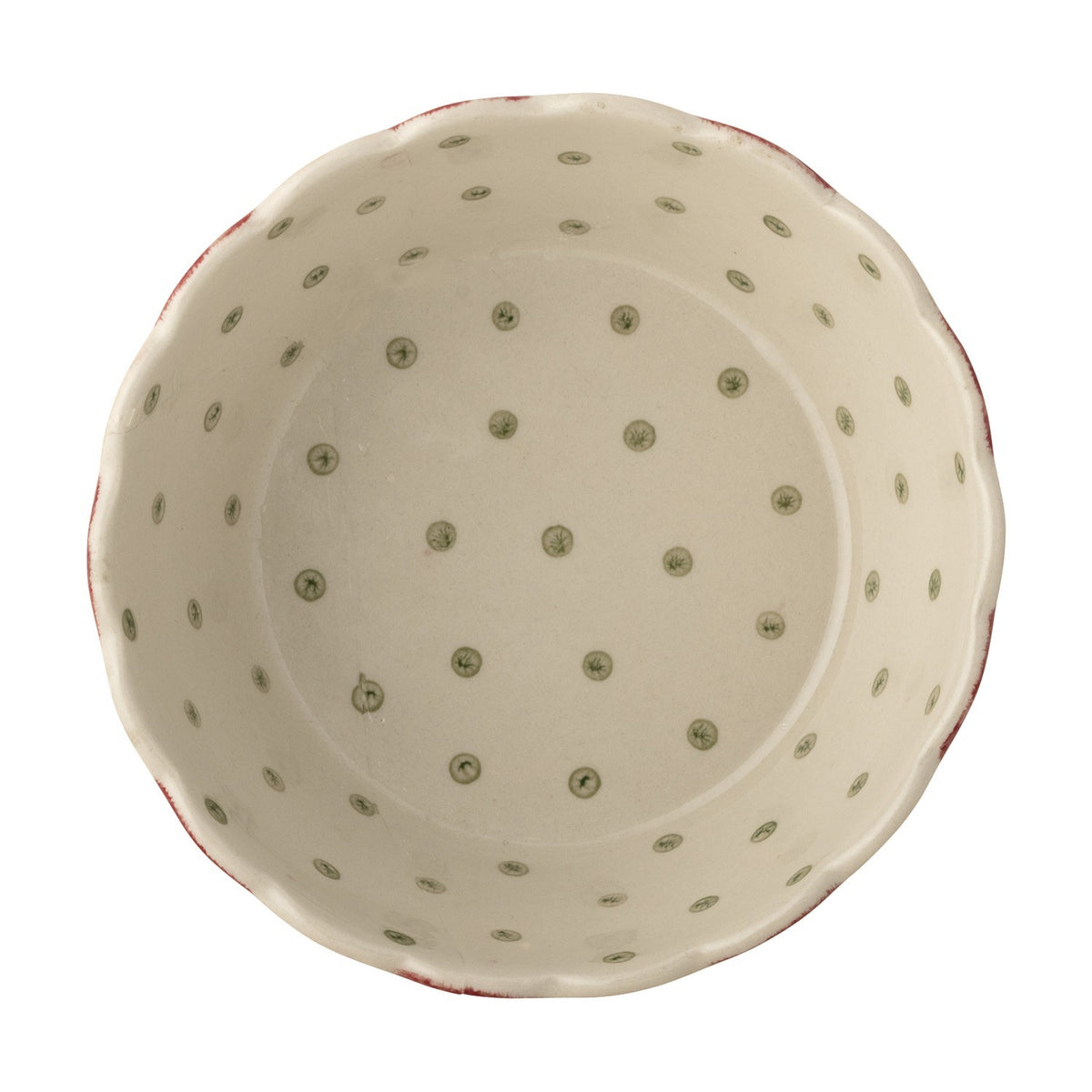 Chip Striped Stoneware Bowl 17cm - Red