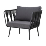 Pavone Fire-resistant Iron Garden Chair - Black