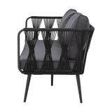 Pavone Fire-resistant Iron Garden Sofa - Black