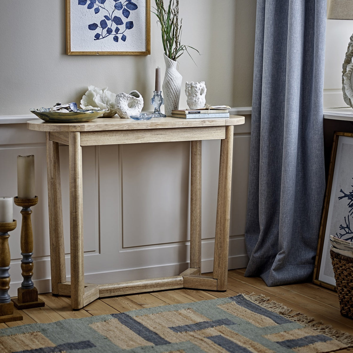 Serrone Wooden Console Table - Beige