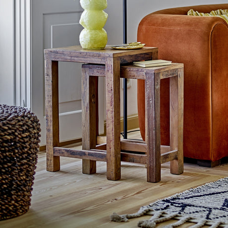 Galen Wooden Side Tables Set of 2 - Brown