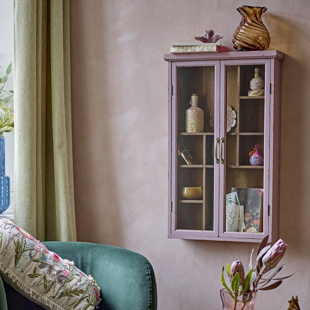 Hazem Wooden Cabinet - Pink