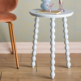 Salino Round Wooden Side Table - Blue