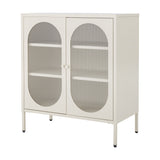 Salvo Ribbed Iron Cabinet - Beige