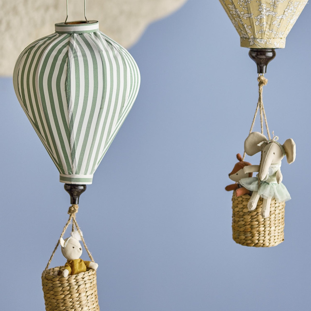 Pomp Striped Baby Mobile - Green