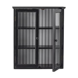 Hazem Striped Wooden Cabinet - Black