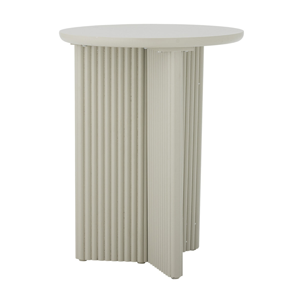 Edith Round Wooden Side Table - Grey