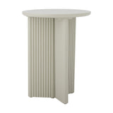 Edith Round Wooden Side Table - Grey