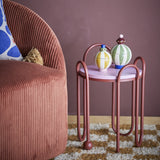 Whimsica Round Iron Side Table - Red