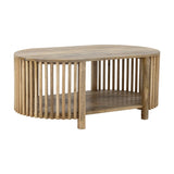 Sali Oval Wooden Coffee Table - Beige