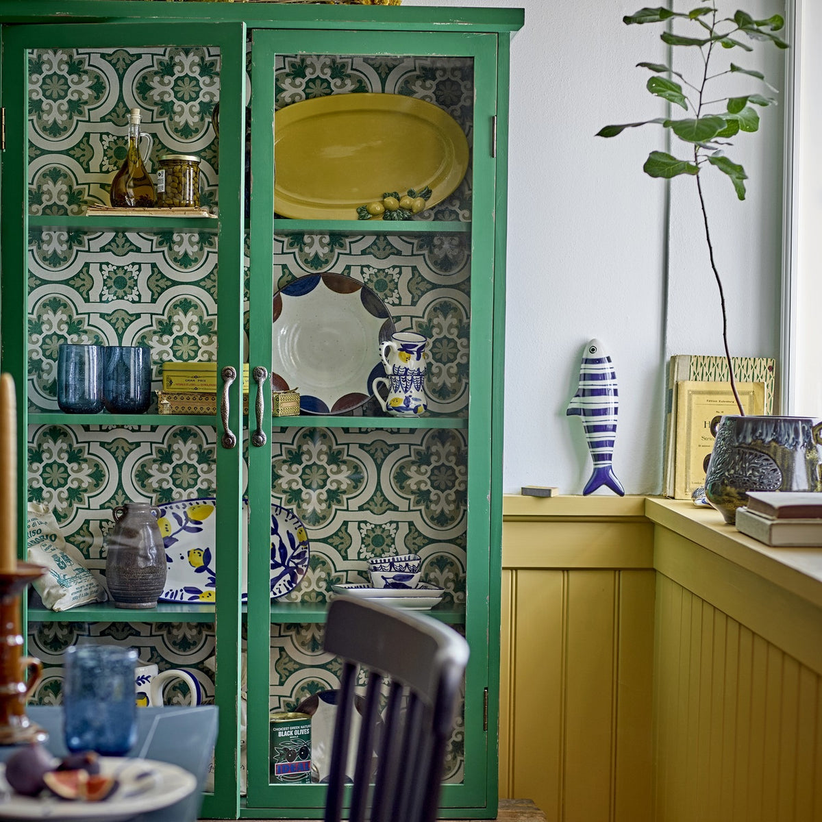 Hazem Floral Wooden Cabinet - Green