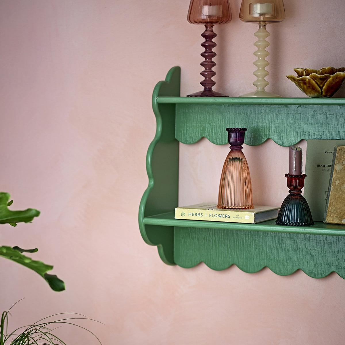 Salla Wooden Wall Shelf - Green
