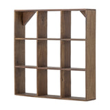 Tilo Square Wooden Wall Shelf - Brown