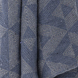 Udine Geometric Cotton Throw - Blue