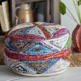 Torano Round Cotton Pouffe - Multi