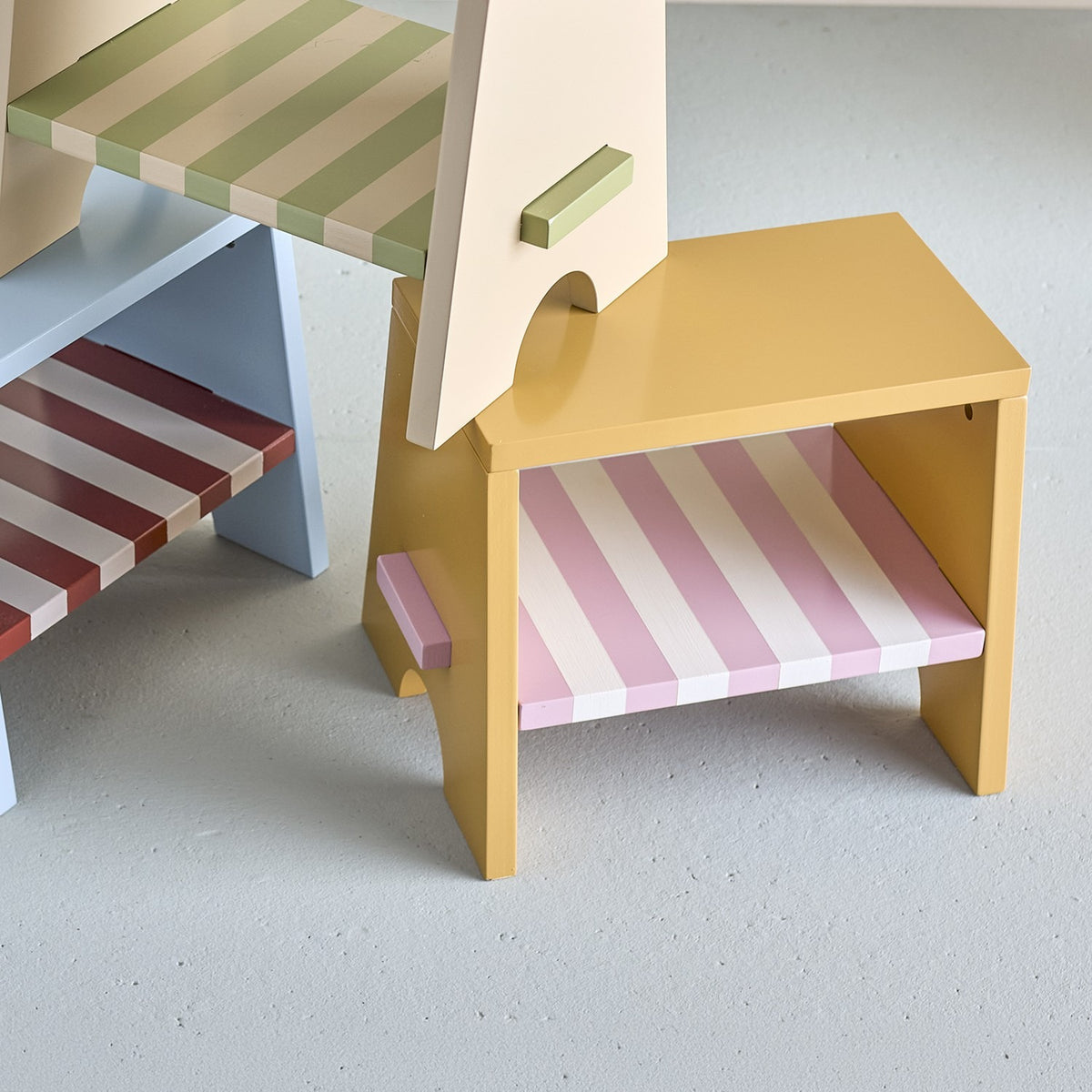 Liova Striped Kids Stool - Yellow