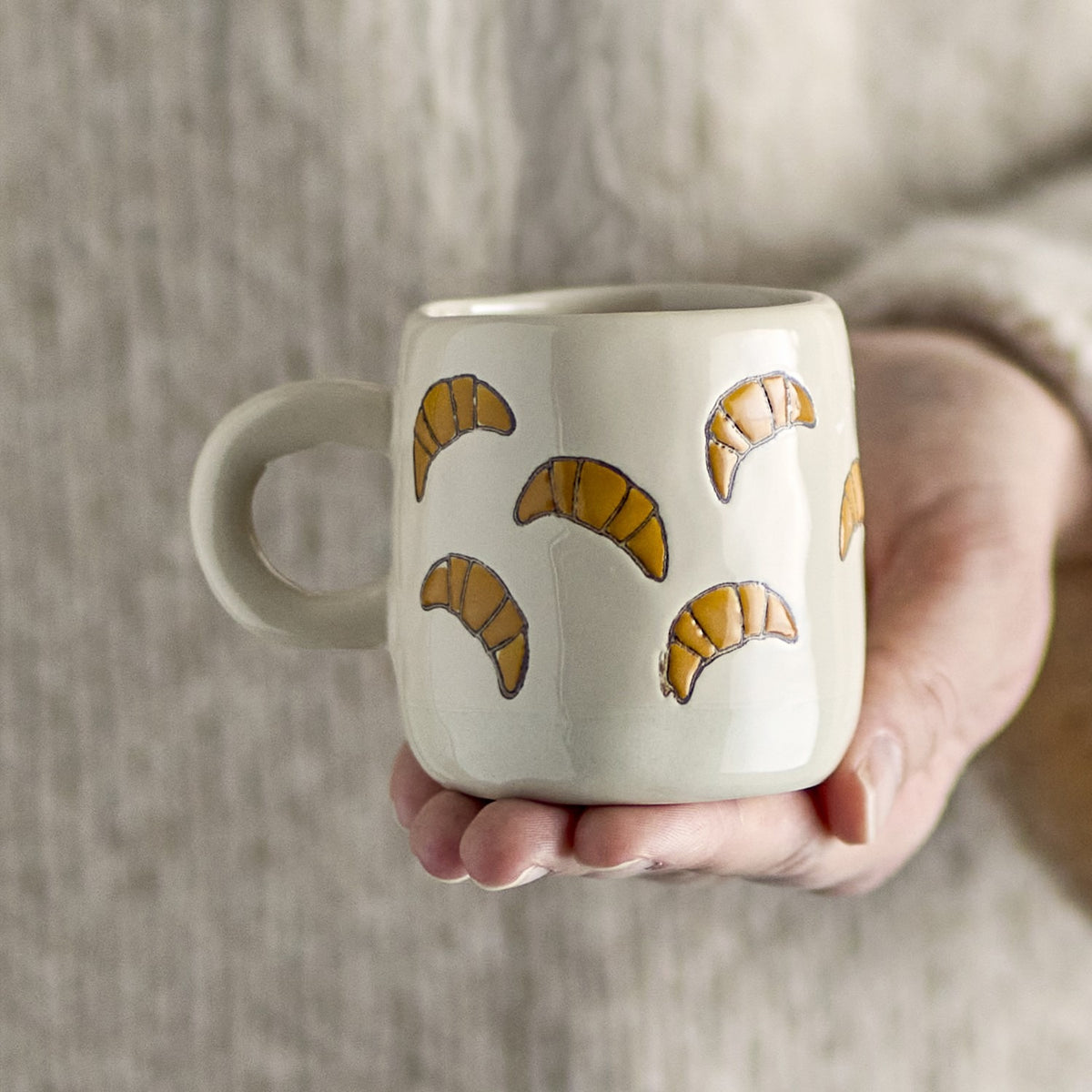 Millie Croissant Stoneware Cup 110ml - Cream
