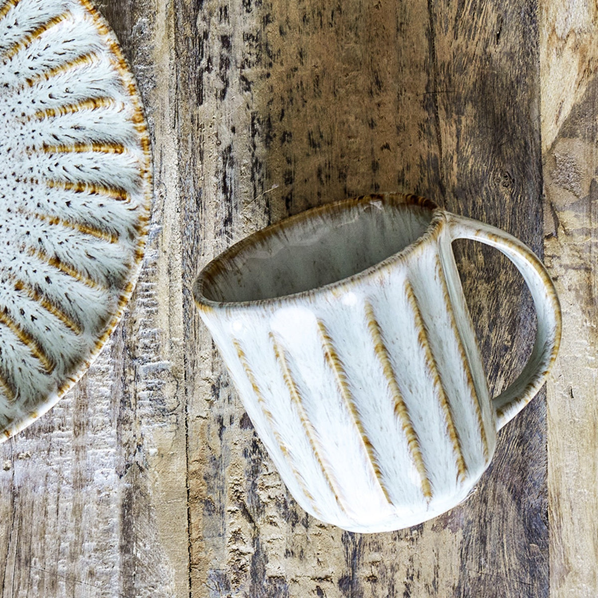 Fleur Stoneware Mug 350ml - Beige